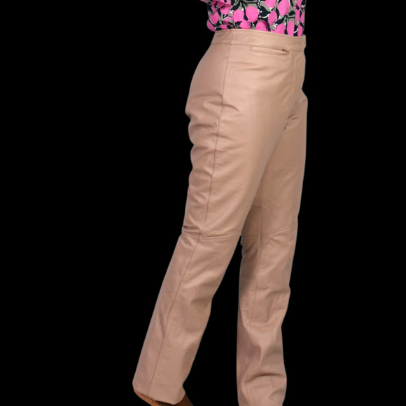 Vintage Wilsons Maxima Leather Pants Pink Blush Straight High Waist Deadstock 6 - Picture 2 of 16